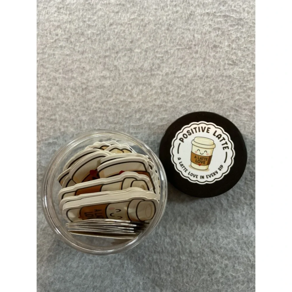 Positive Latte 60 Affirmations Jar Coffee Cup Shaped Daily Quote Cards Gift Set